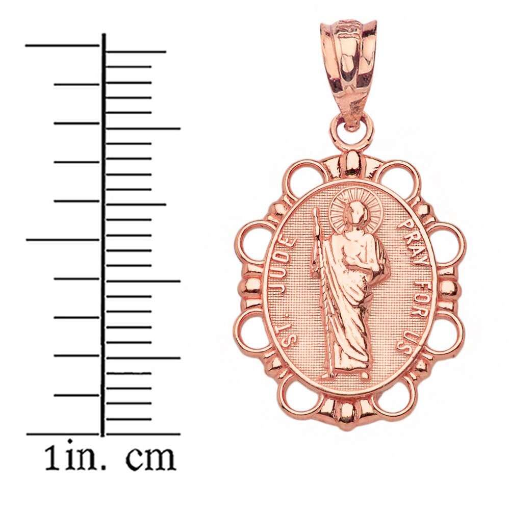 Solid Gold Saint Jude Pendant Necklace, view 6