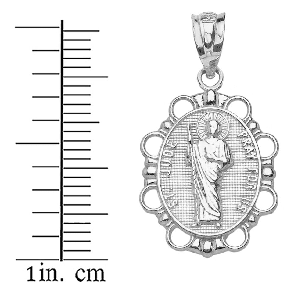Solid Gold Saint Jude Pendant Necklace, view 9