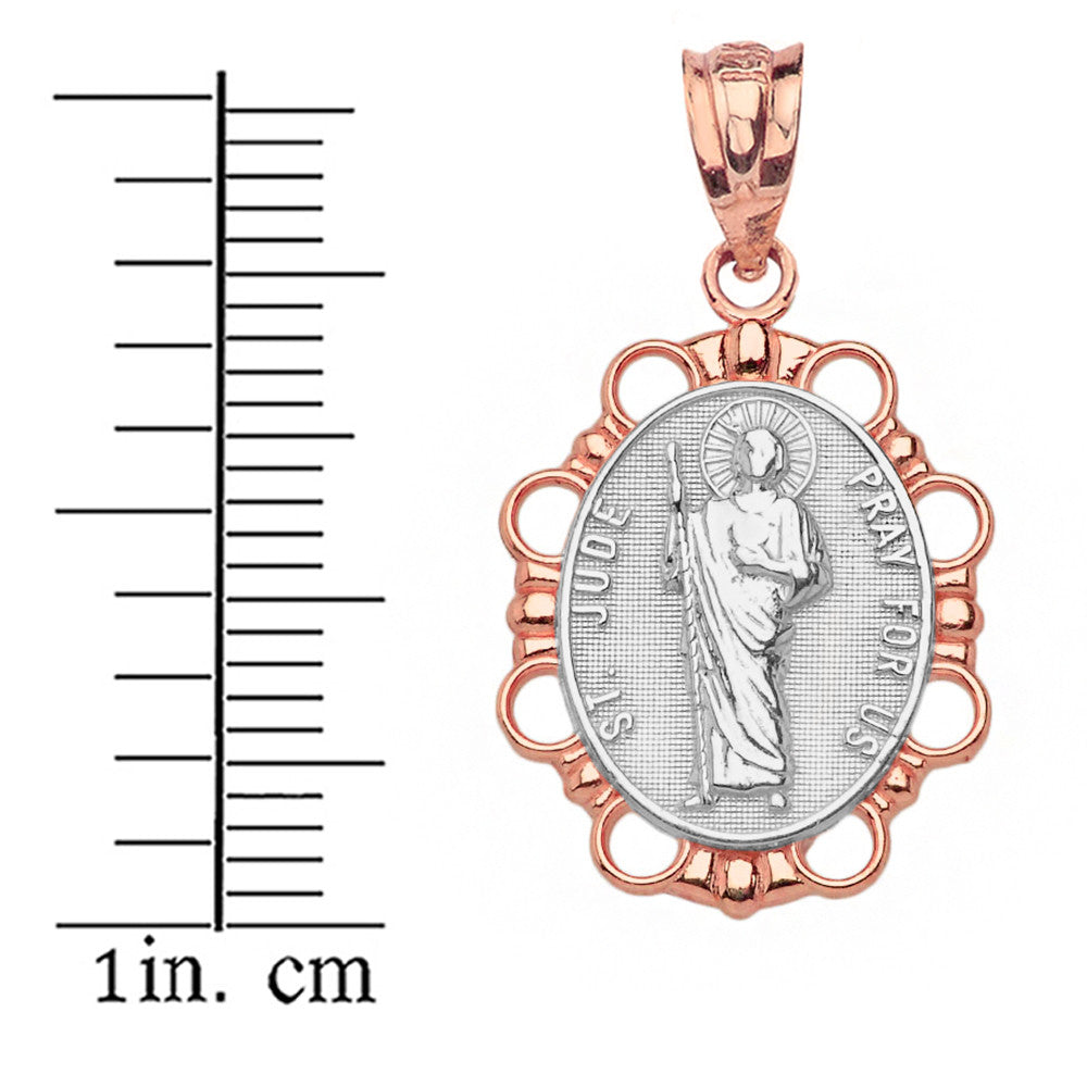 Solid Gold Saint Jude Pendant Necklace, view 12