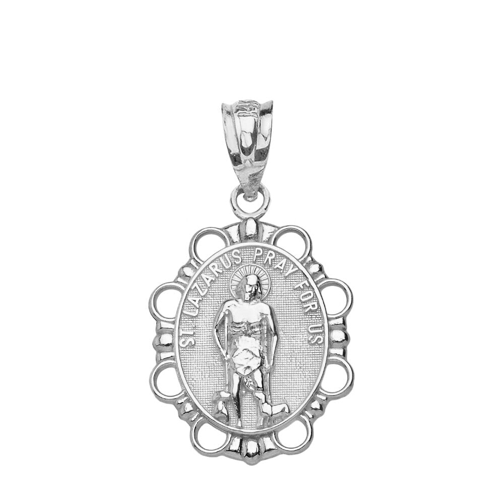 Solid gold Saint Lazarus Pendant Necklace, view 8