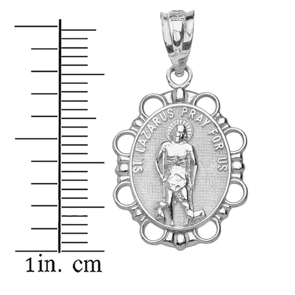 Solid gold Saint Lazarus Pendant Necklace, view 9