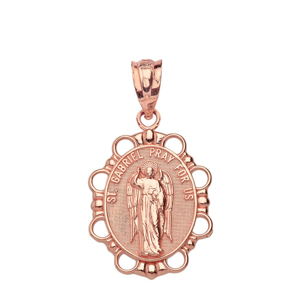 Solid gold Saint Lazarus Pendant Necklace, view 16