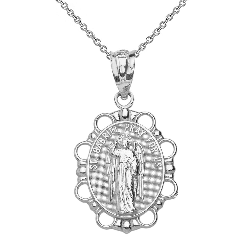 Solid gold Saint Lazarus Pendant Necklace, view 17