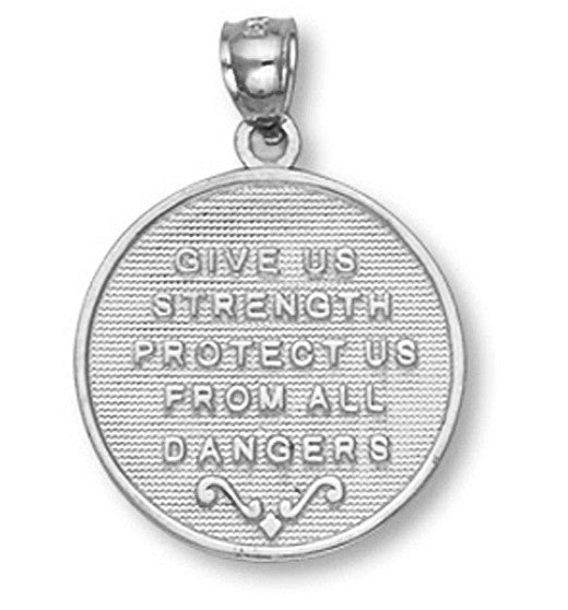 Solid Gold Saint Michael Pendant Necklace, view 7