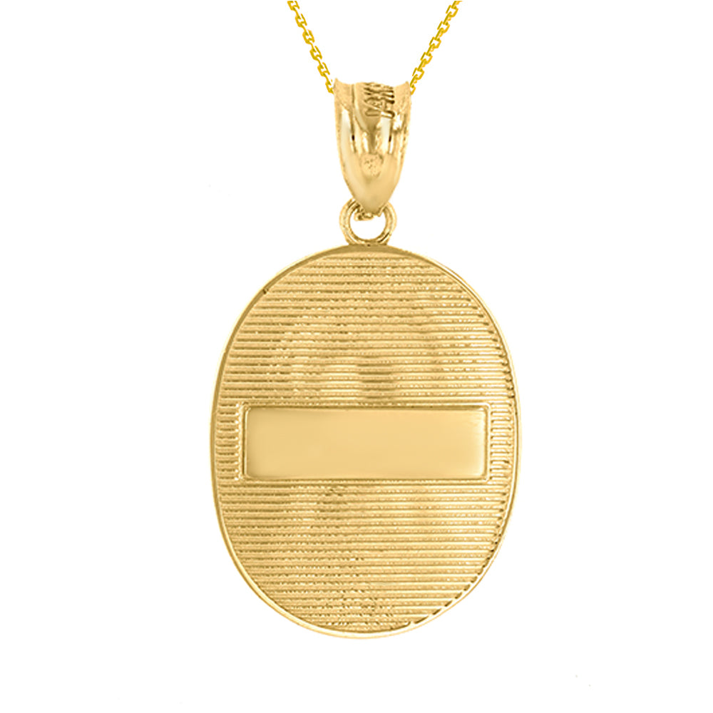 Solid Gold Saint Nectarios of Aegina Greek Orthodox Engravable Pendant Necklace, view 7