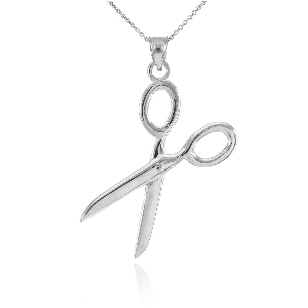 Solid Gold Scissors Pendant Necklace, view 3