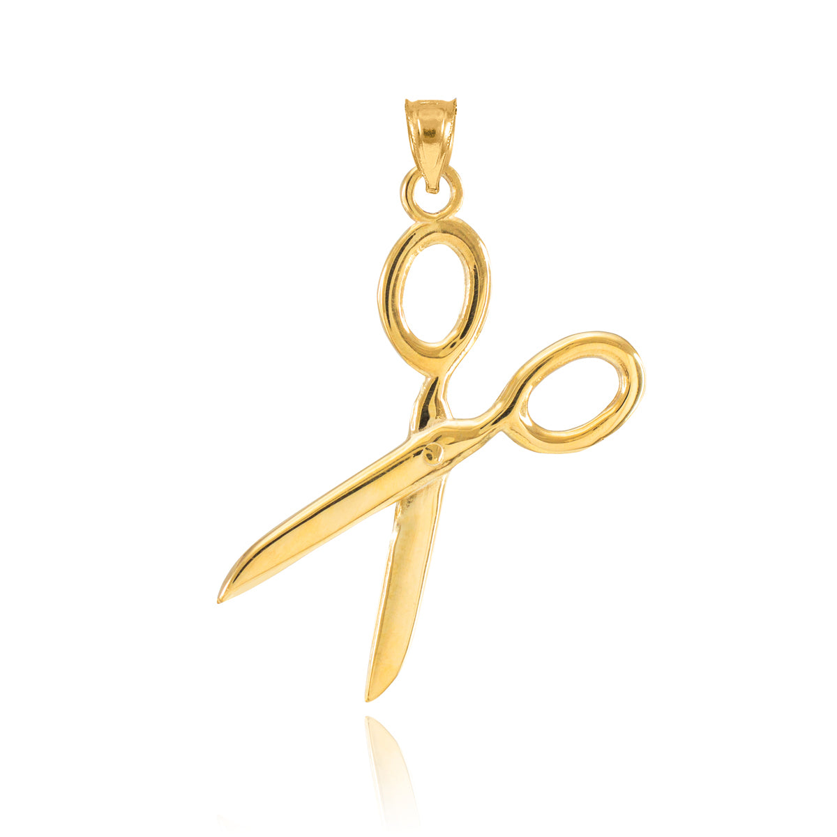 Solid Gold Scissors Pendant Necklace, view 4