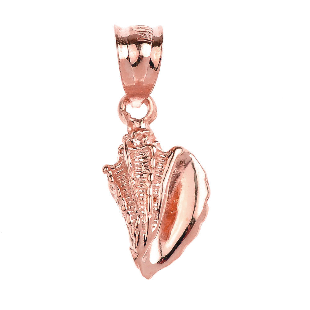 Solid Gold Seashell Beach Pendant Necklace, view 2