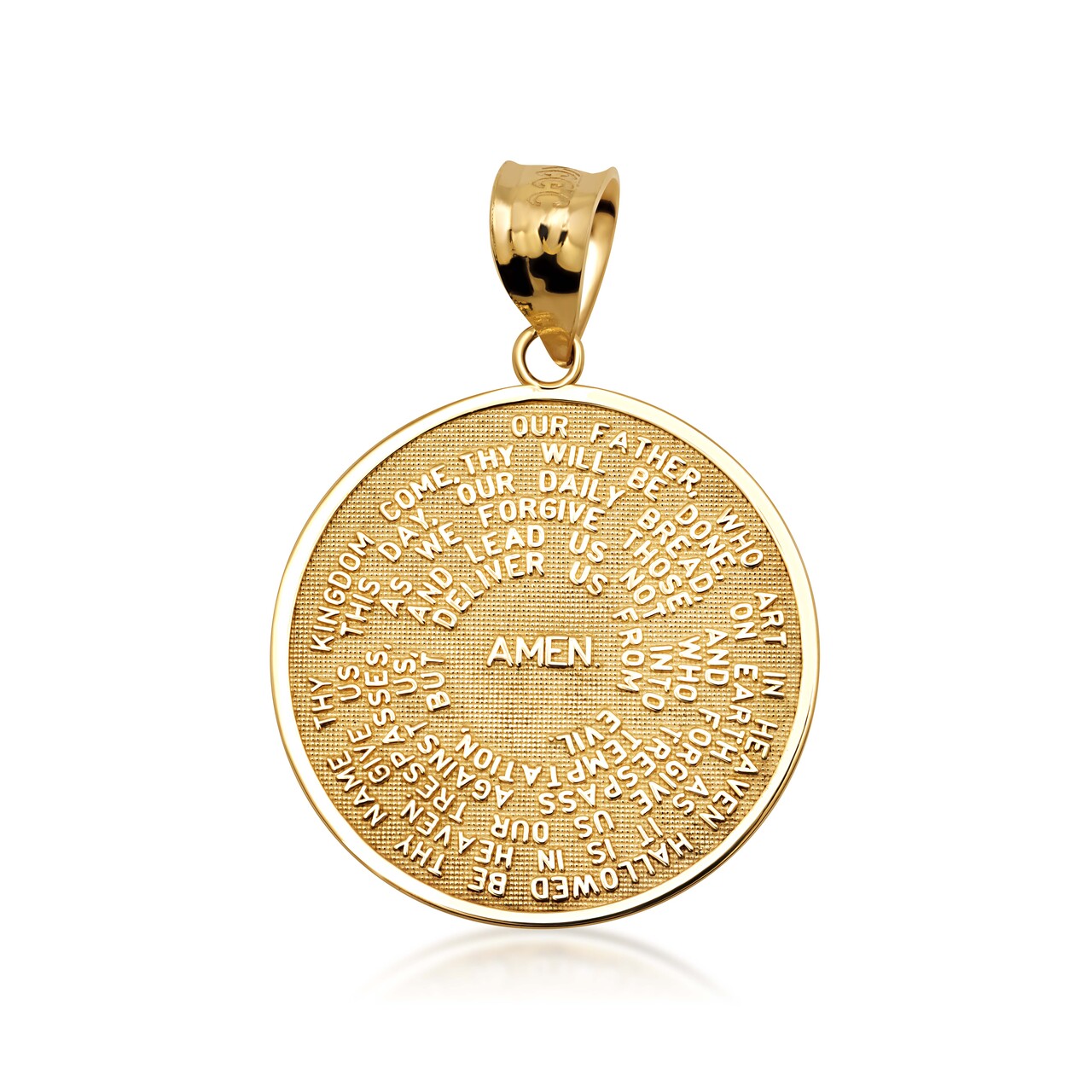 Solid Gold Serenity Prayer Medallion Necklace, view 2