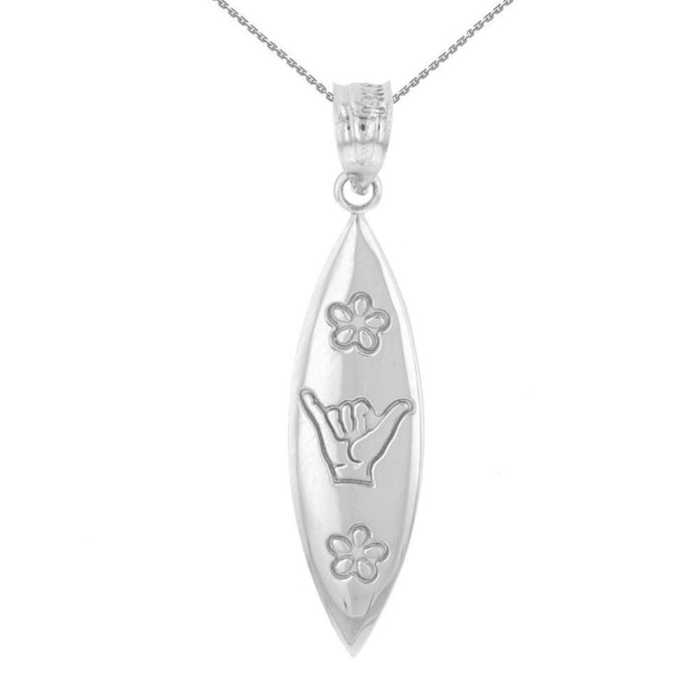 Solid Gold Shaka Hawaiian Hand Sign Pendant Necklace, view 5