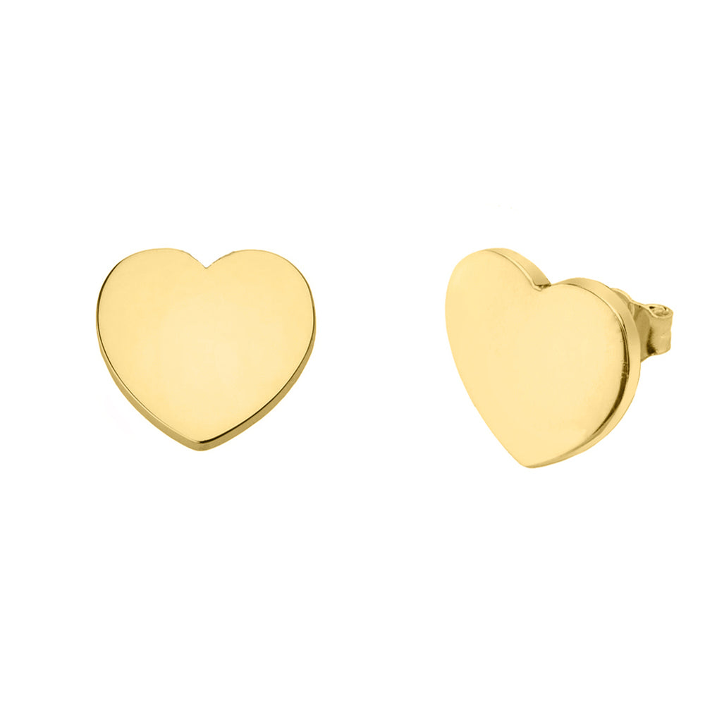Solid Gold Simple Heart Earrings