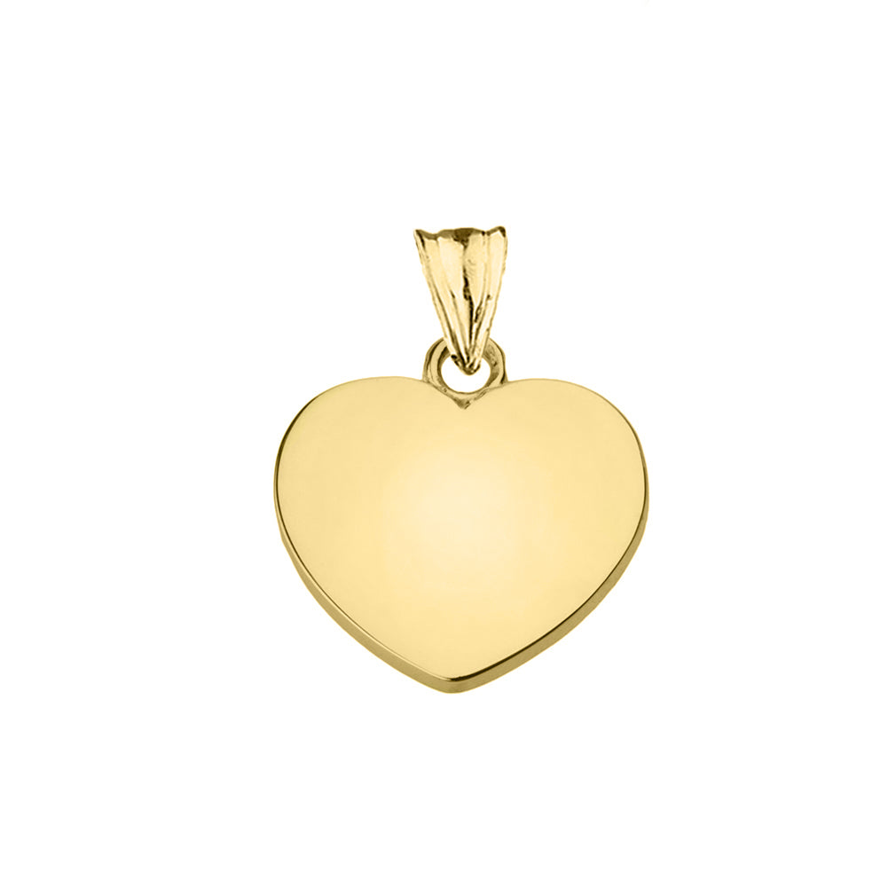 Solid Gold Simple Heart Pendant Necklace, view 2