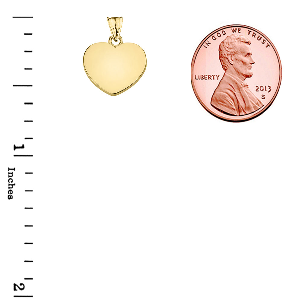 Solid Gold Simple Heart Pendant Necklace, view 3