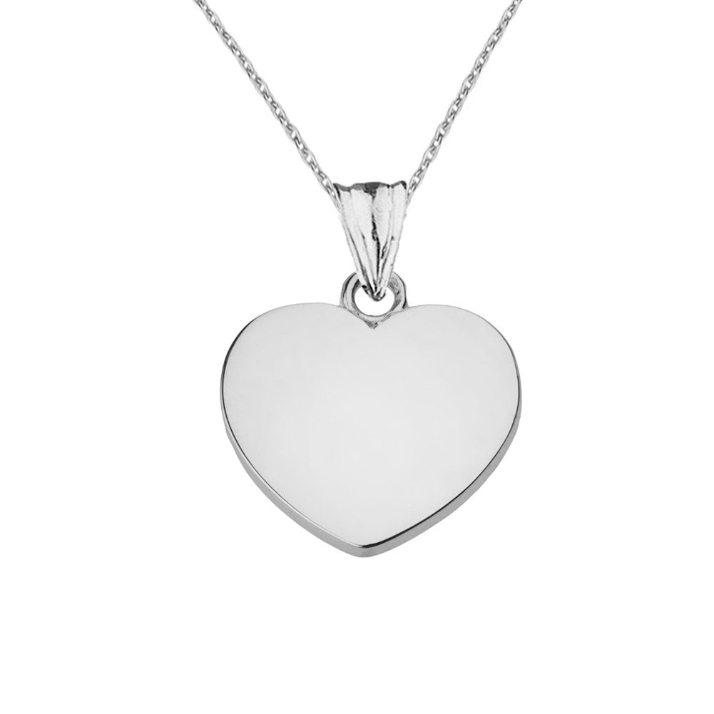 Solid Gold Simple Heart Pendant Necklace, view 4