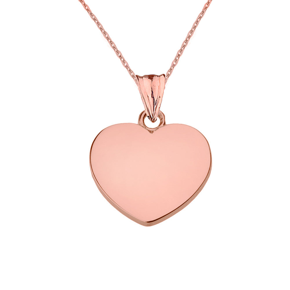 Solid Gold Simple Heart Pendant Necklace, view 6