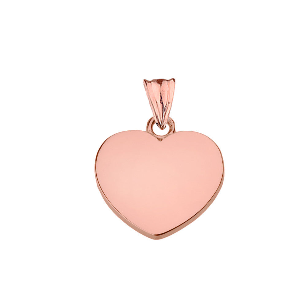 Solid Gold Simple Heart Pendant Necklace, view 7