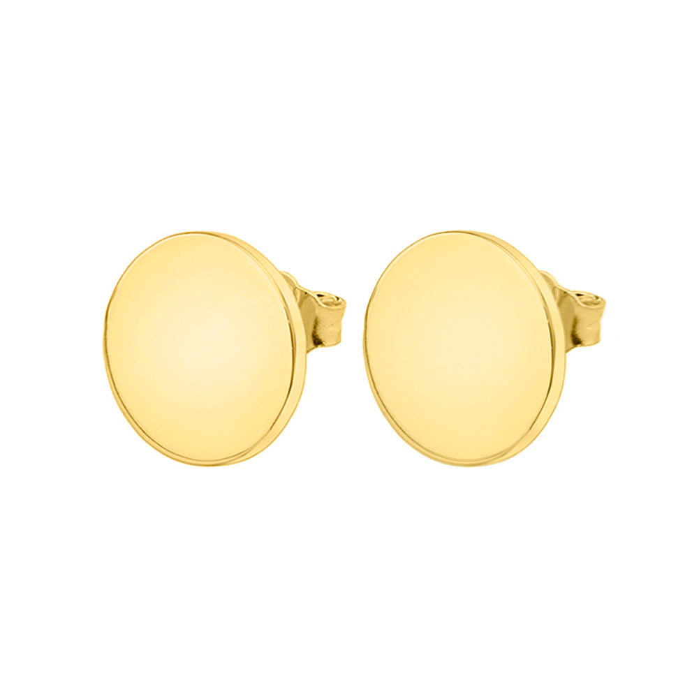 Solid Gold Simple Round Earrings