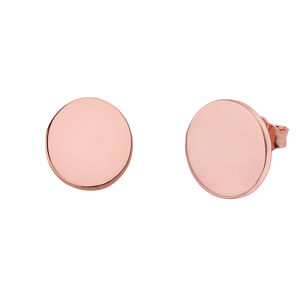 Solid Gold Simple Round Earrings, view 2