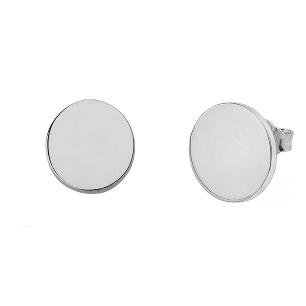 Solid Gold Simple Round Earrings, view 3