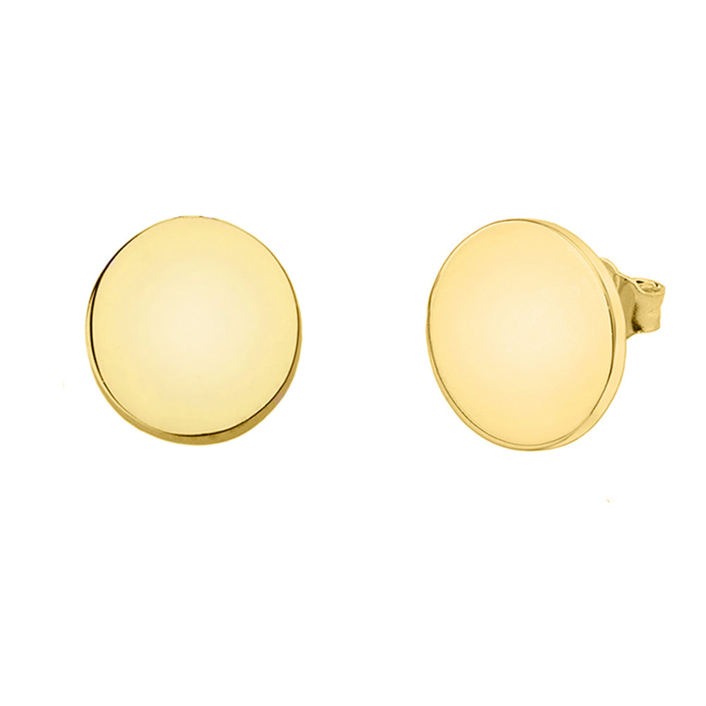 Solid Gold Simple Round Earrings, view 4