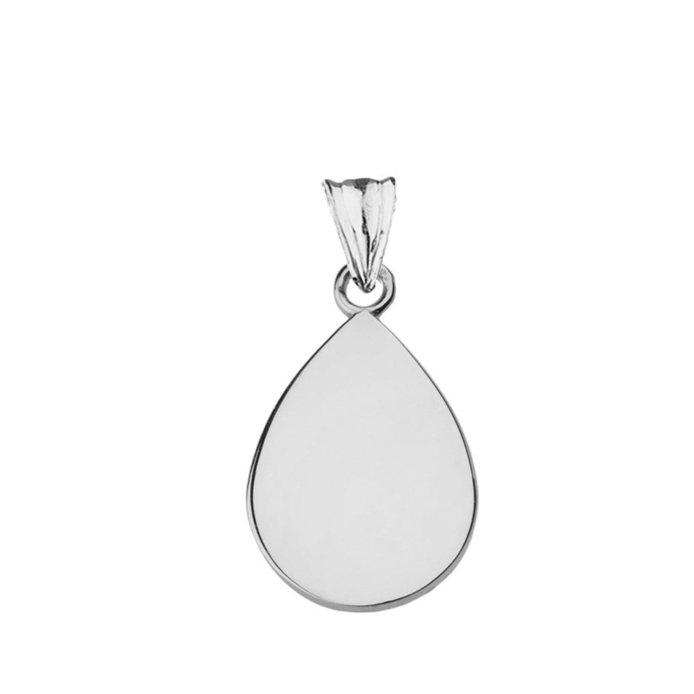 Solid Gold Simple Tear Drop Pendant Necklace, view 3