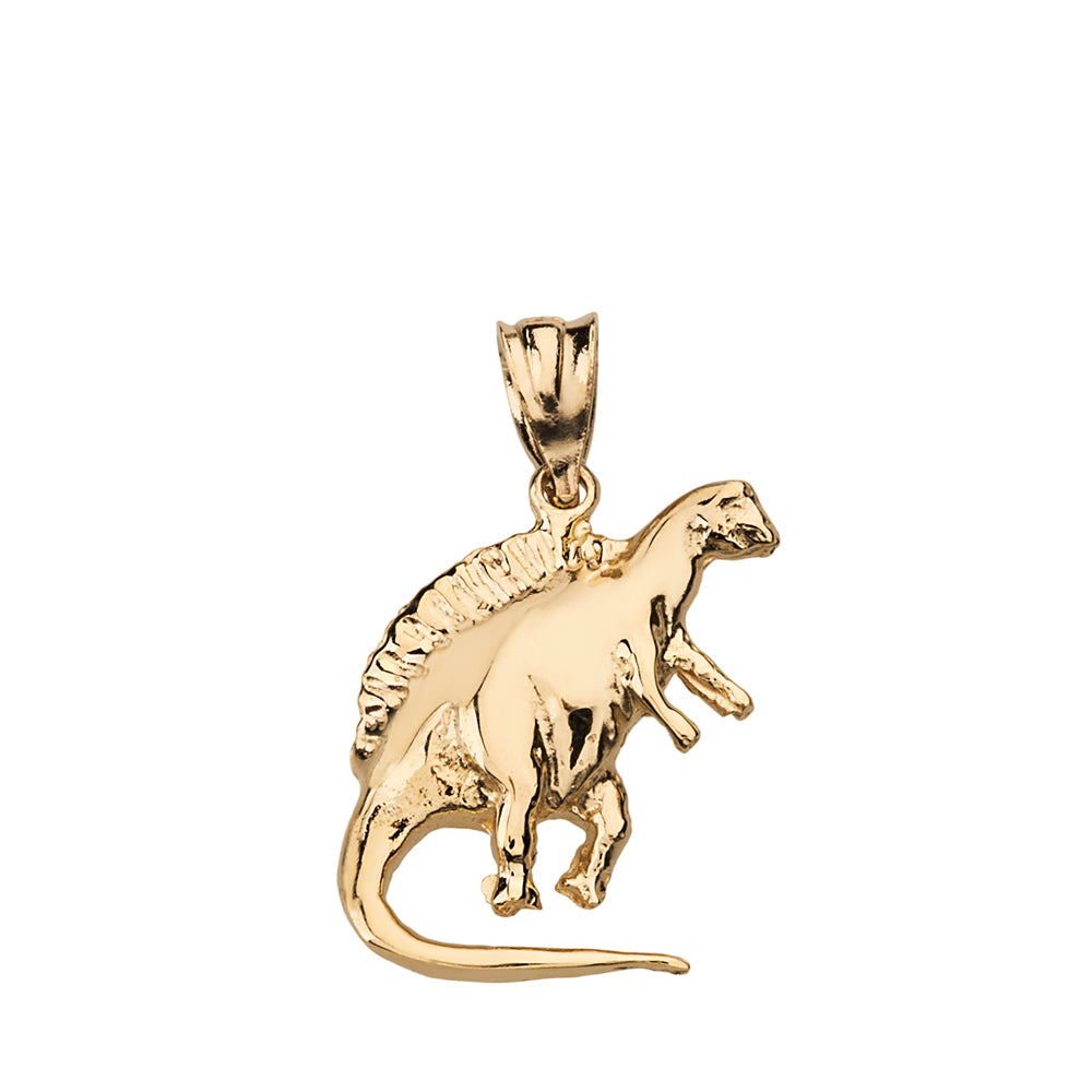 Solid Gold Spinosaurus Dinosaur Pendant Necklace, view 2