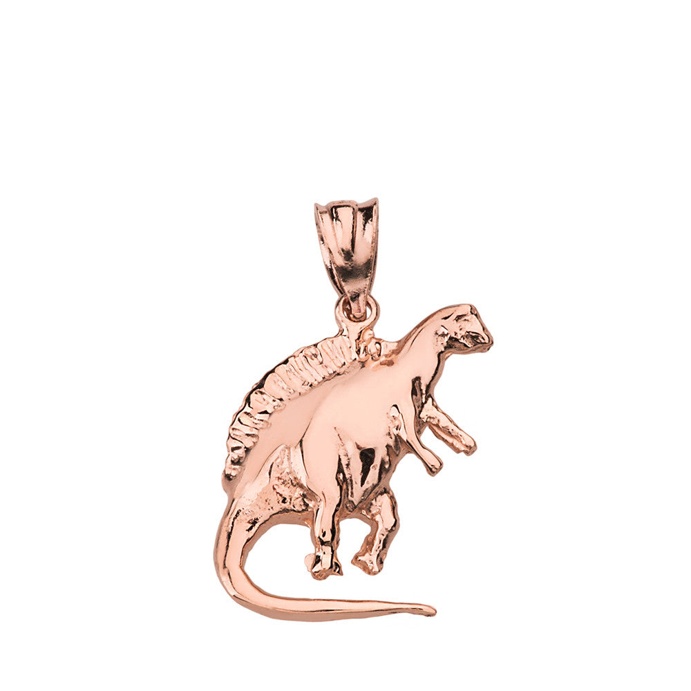 Solid Gold Spinosaurus Dinosaur Pendant Necklace, view 5