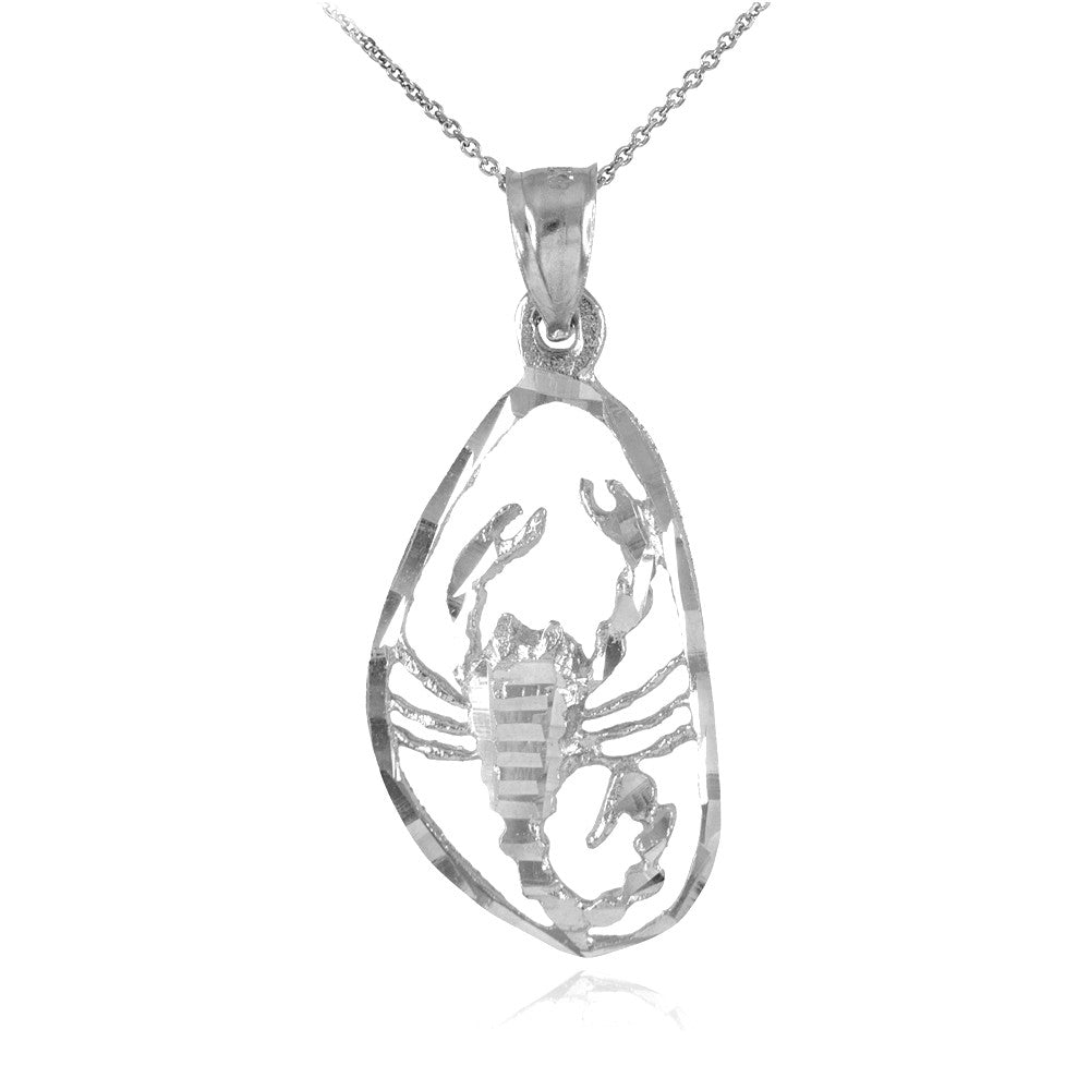 Solid Gold Stunning Scorpio Zodiac Charm Scorpion Pendant Necklace, view 3