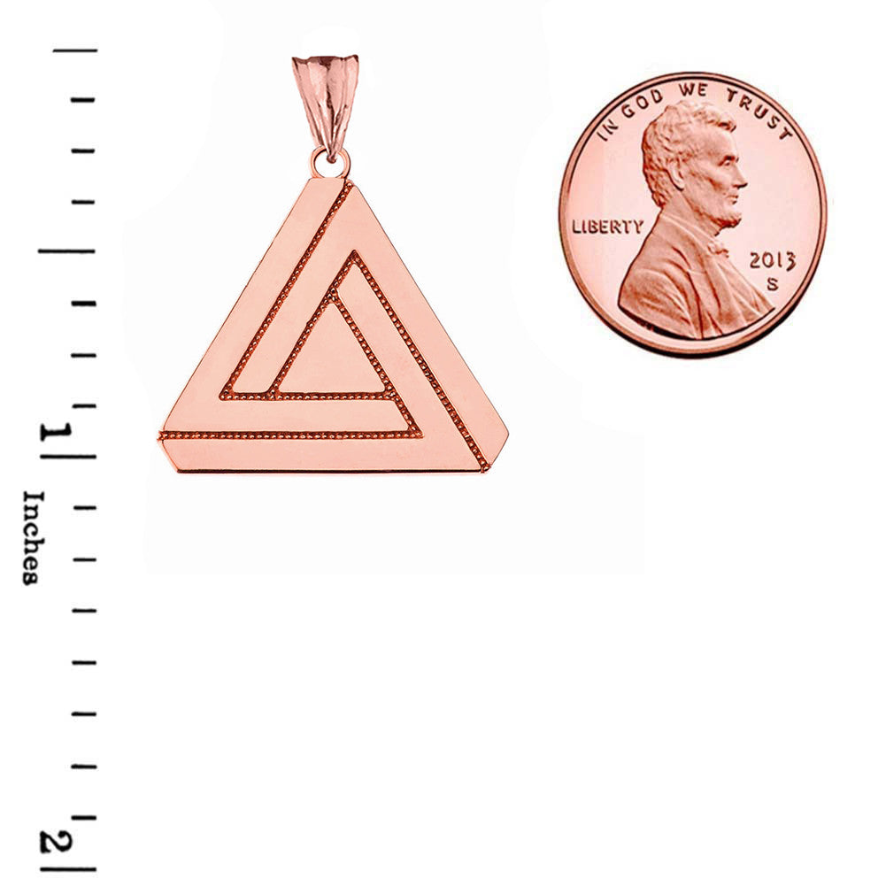 Solid Gold The Impossible (Penrose) Triangle Pendant Necklace, view 4