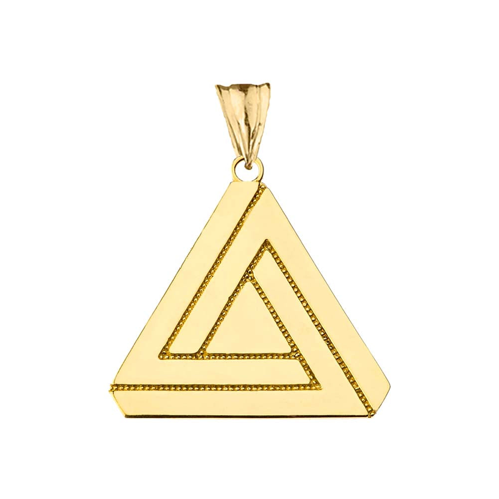 Solid Gold The Impossible (Penrose) Triangle Pendant Necklace, view 7