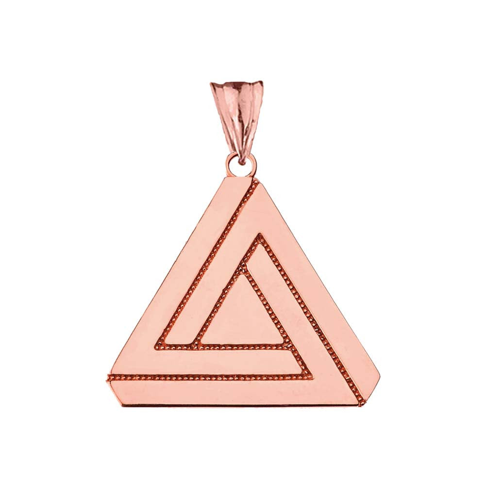Solid Gold The Impossible (Penrose) Triangle Pendant Necklace, view 8