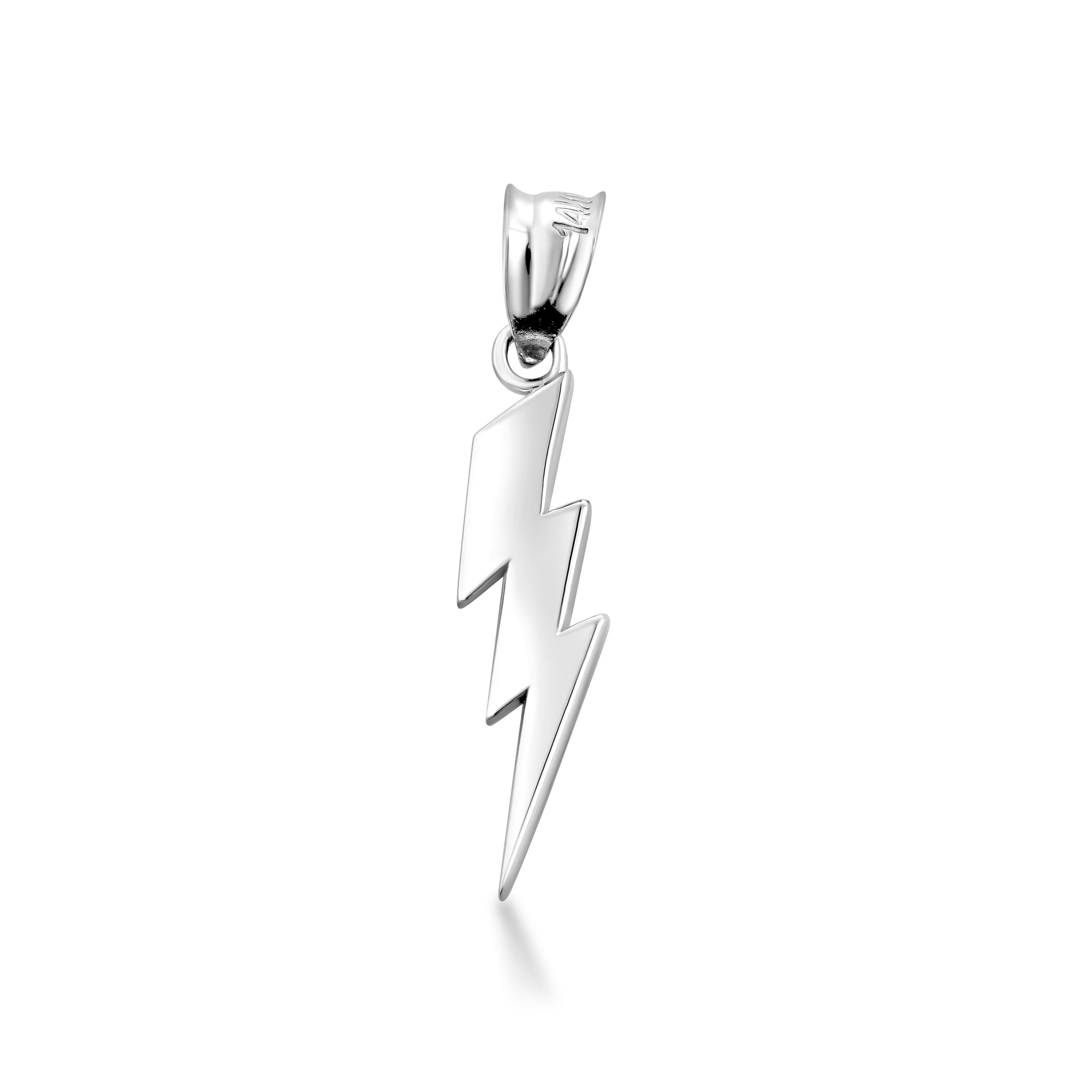 Solid Gold Thunderbolt Charm Pendant Necklace, view 8