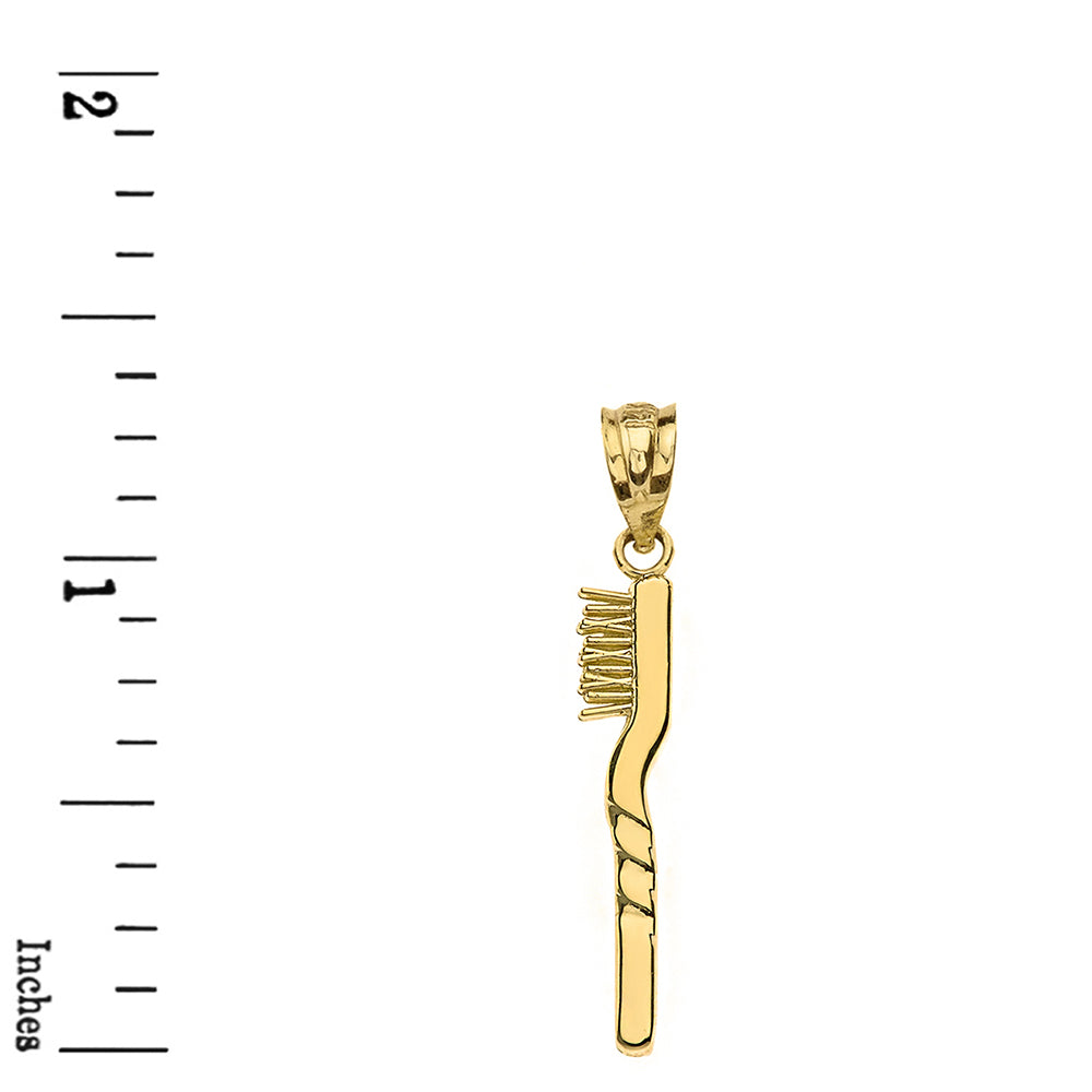 Solid Gold Toothbrush Pendant Necklace, view 2