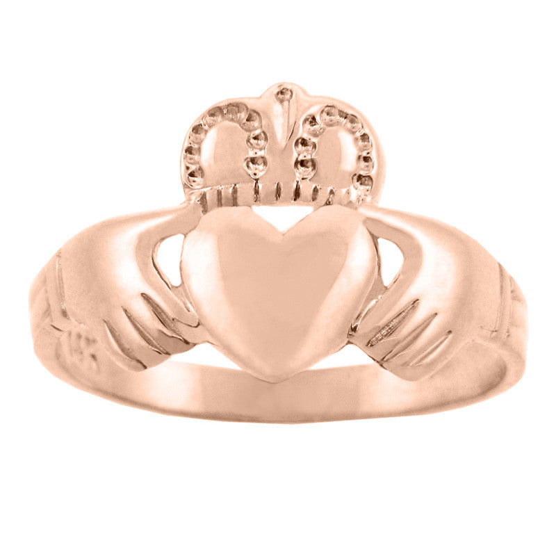 Solid Gold Traditional Claddagh Ring, view 2