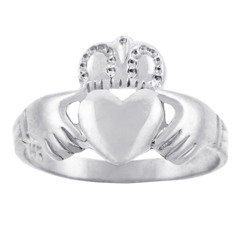 Solid Gold Traditional Claddagh Ring, view 3