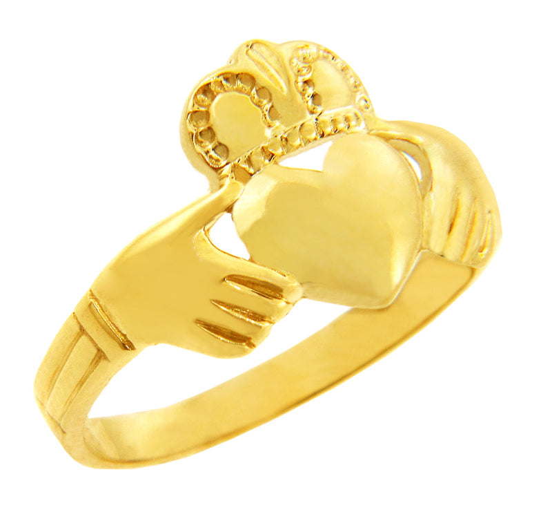 Solid Gold Traditional Claddagh Ring, view 4