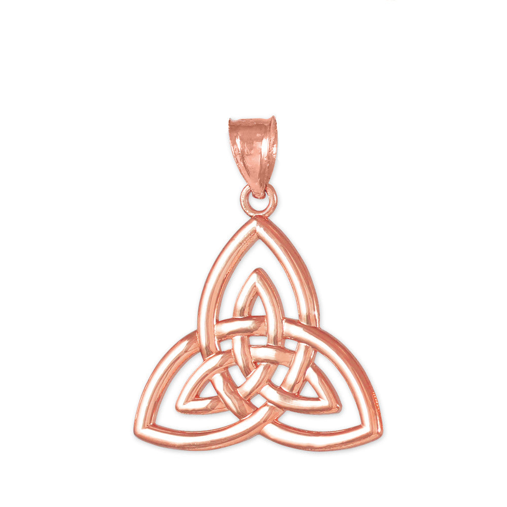 Solid Gold Triquetra Trinity Knot Pendant Necklace, view 4