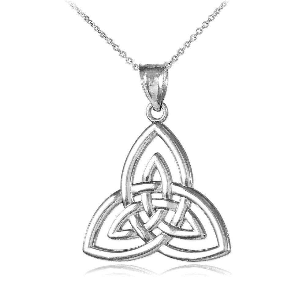 Solid Gold Triquetra Trinity Knot Pendant Necklace, view 5