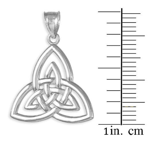 Solid Gold Triquetra Trinity Knot Pendant Necklace, view 6