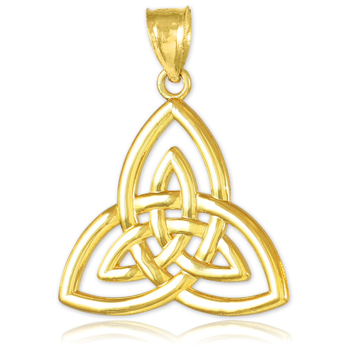 Solid Gold Triquetra Trinity Knot Pendant Necklace, view 7