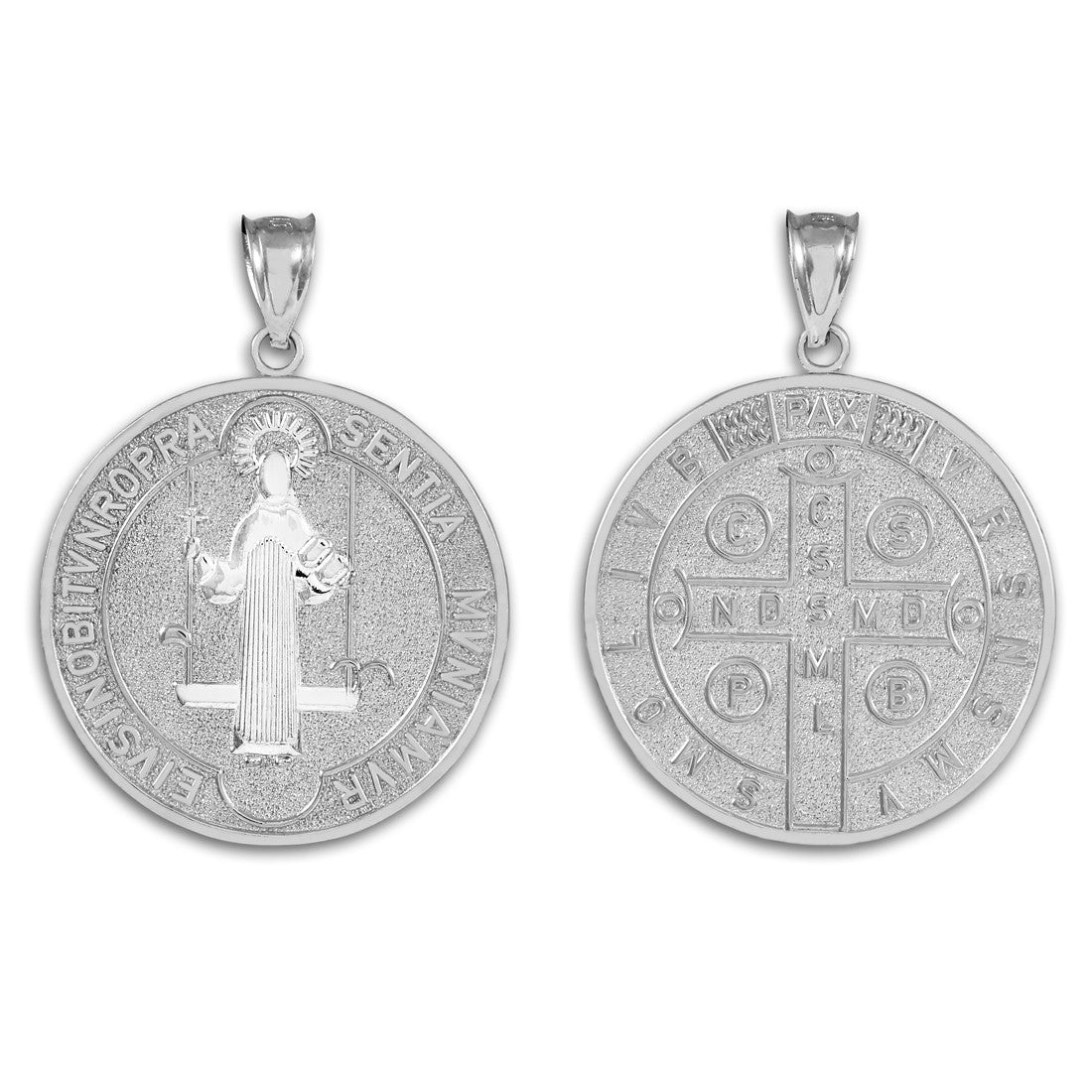 Solid Gold Two-Tone St. Benedict Coin Medallion Pendant (L), view 3