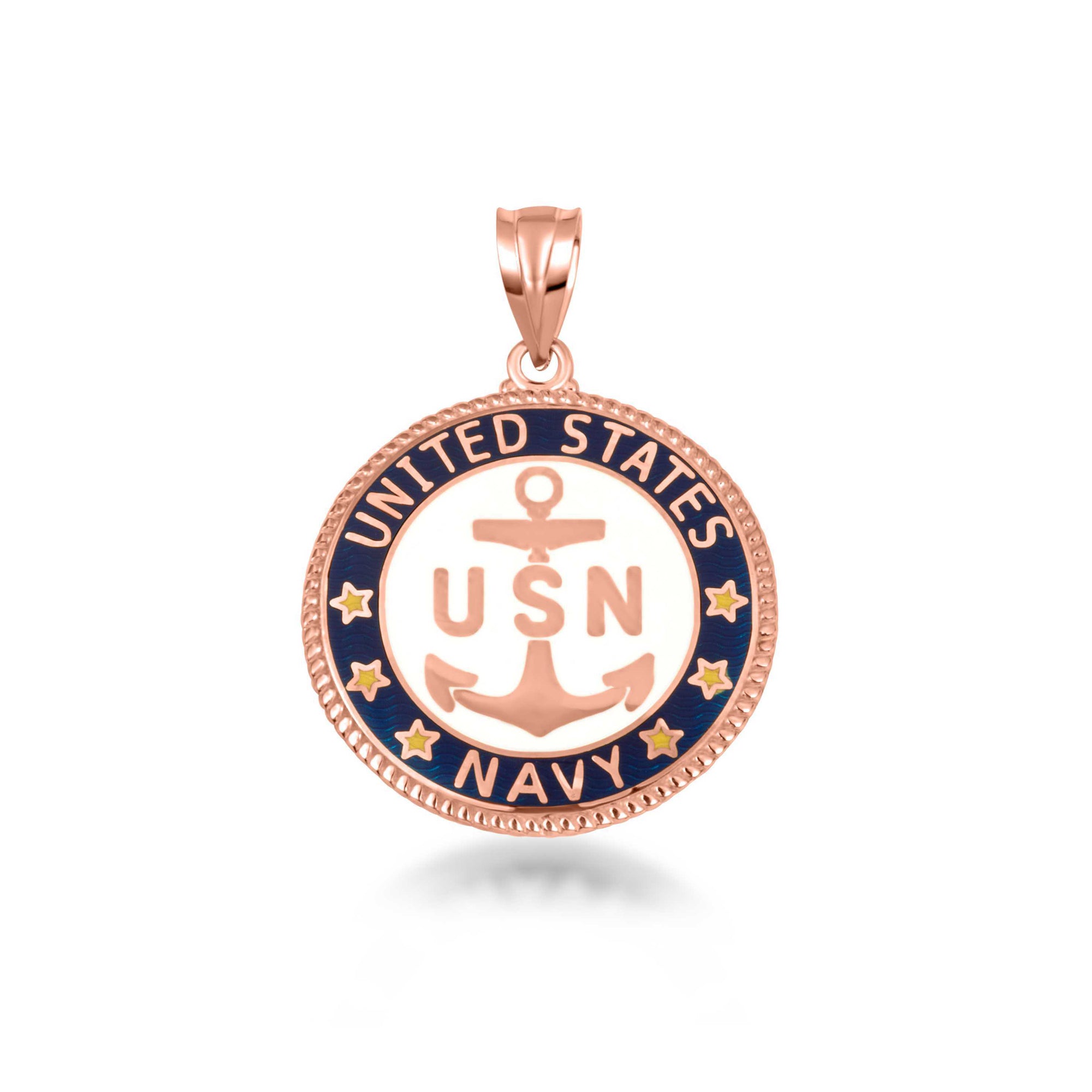 Solid Gold United States Navy Emblem Officially Licensed Medallion Pendant Necklace, view 6