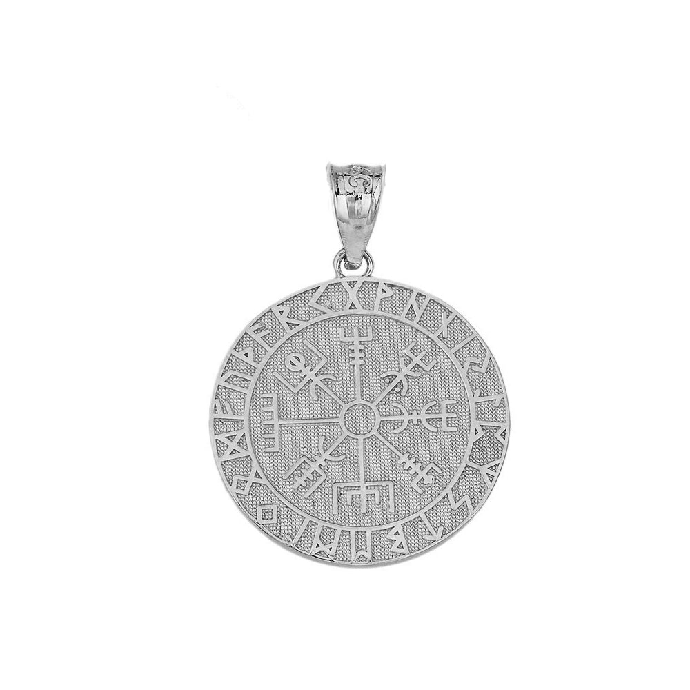 Solid Gold Vegvisir Viking Norse Compass Pendant Necklace, view 6
