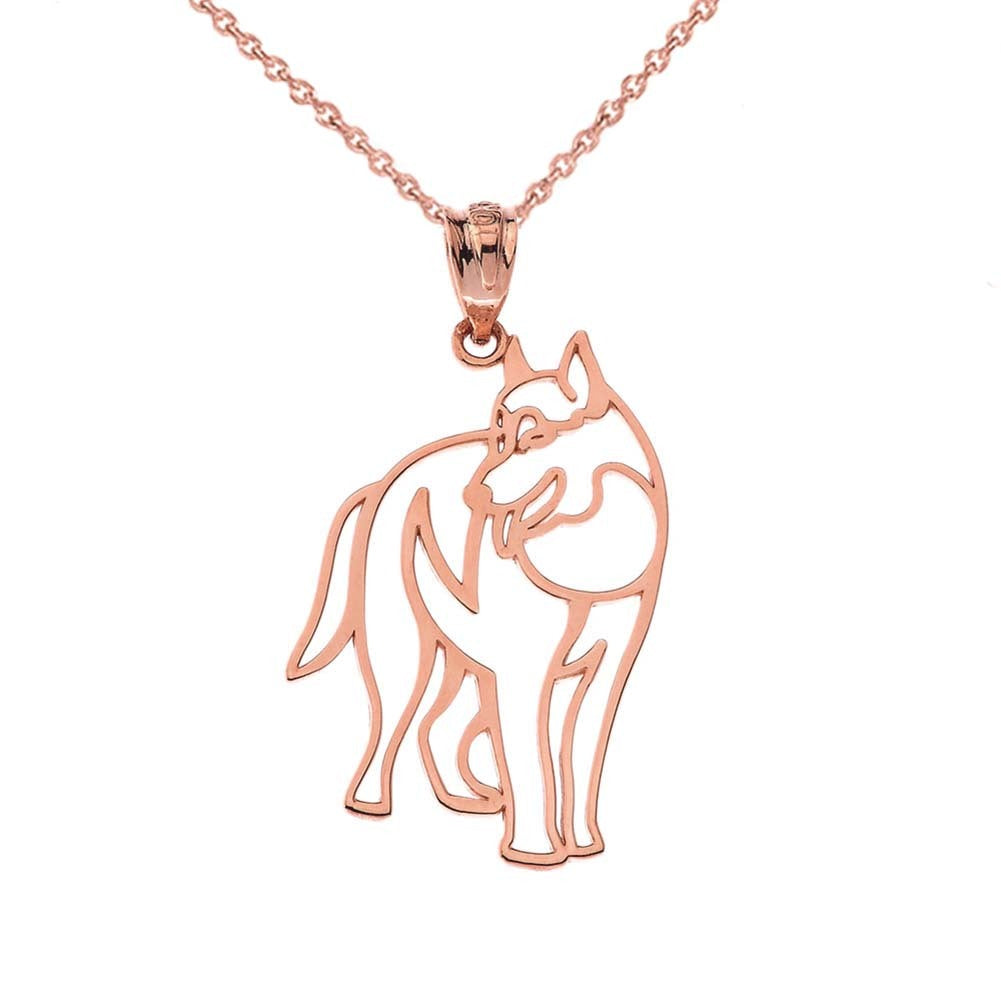 Solid Gold Wolf Cut Out Pendant, view 3
