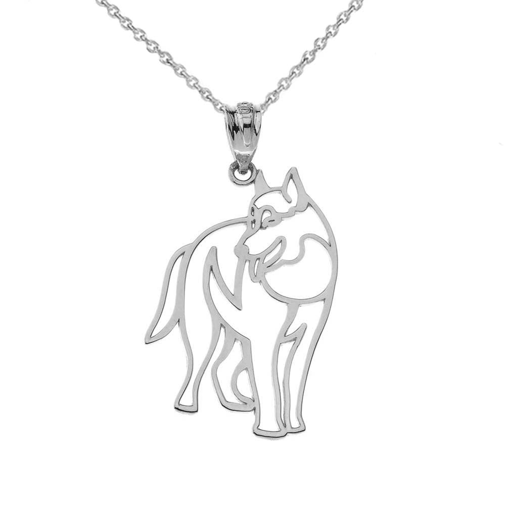 Solid Gold Wolf Cut Out Pendant, view 5