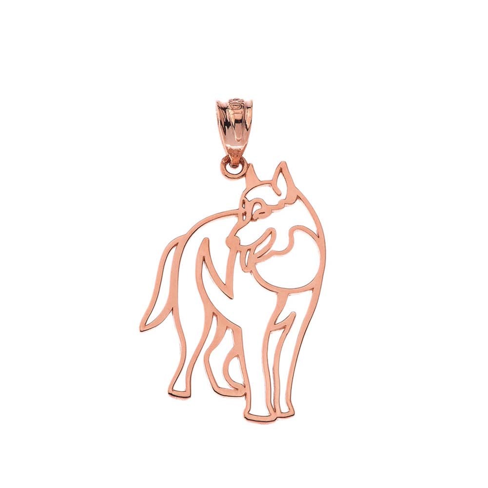 Solid Gold Wolf Cut Out Pendant, view 8