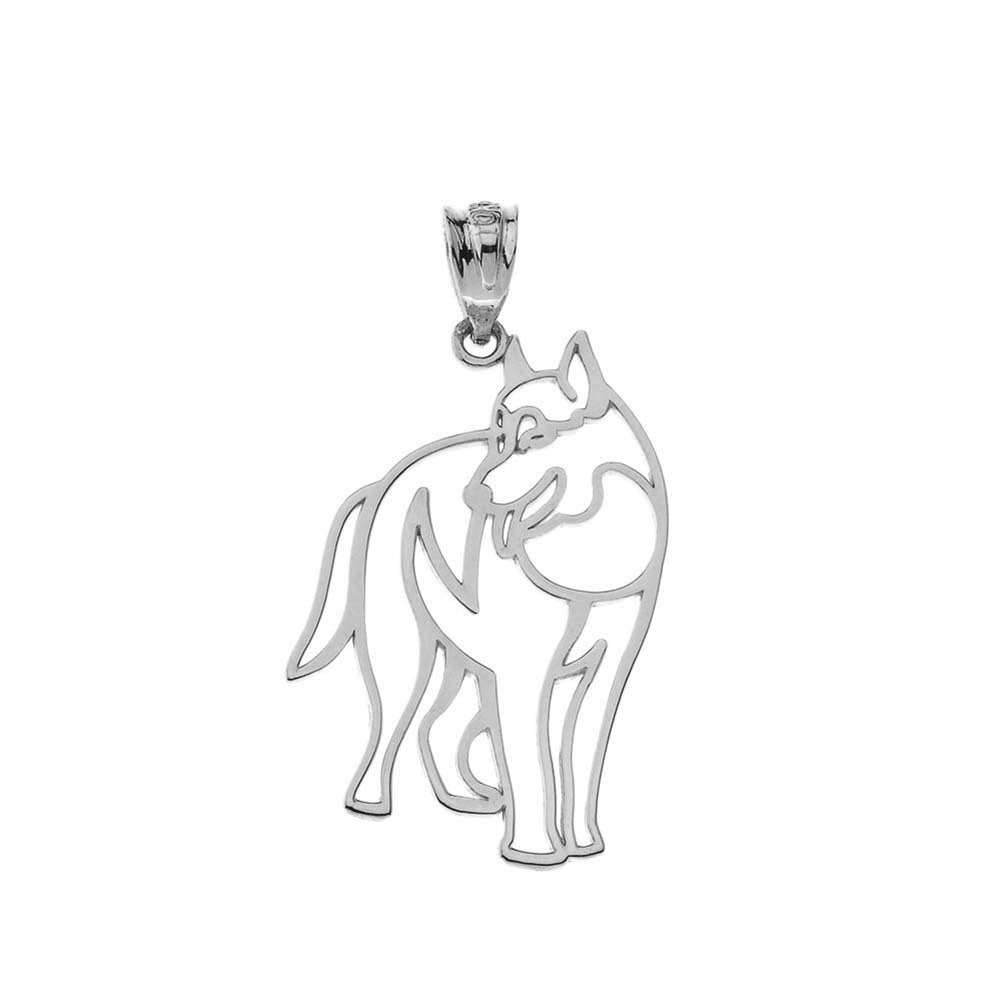 Solid Gold Wolf Cut Out Pendant, view 9