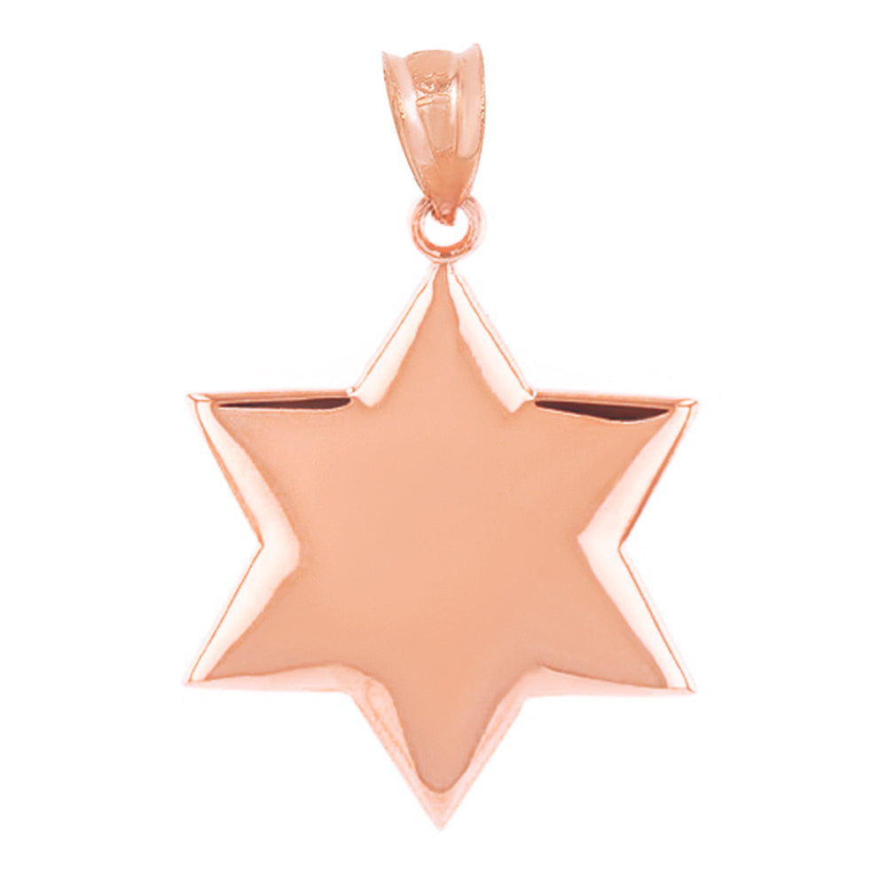 Solid Rose Gold Star Pendant Necklace, view 2
