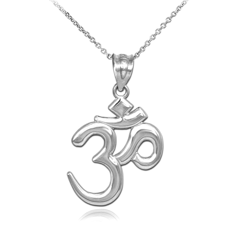 Solid Silver Om/Ohm Pendant Necklace