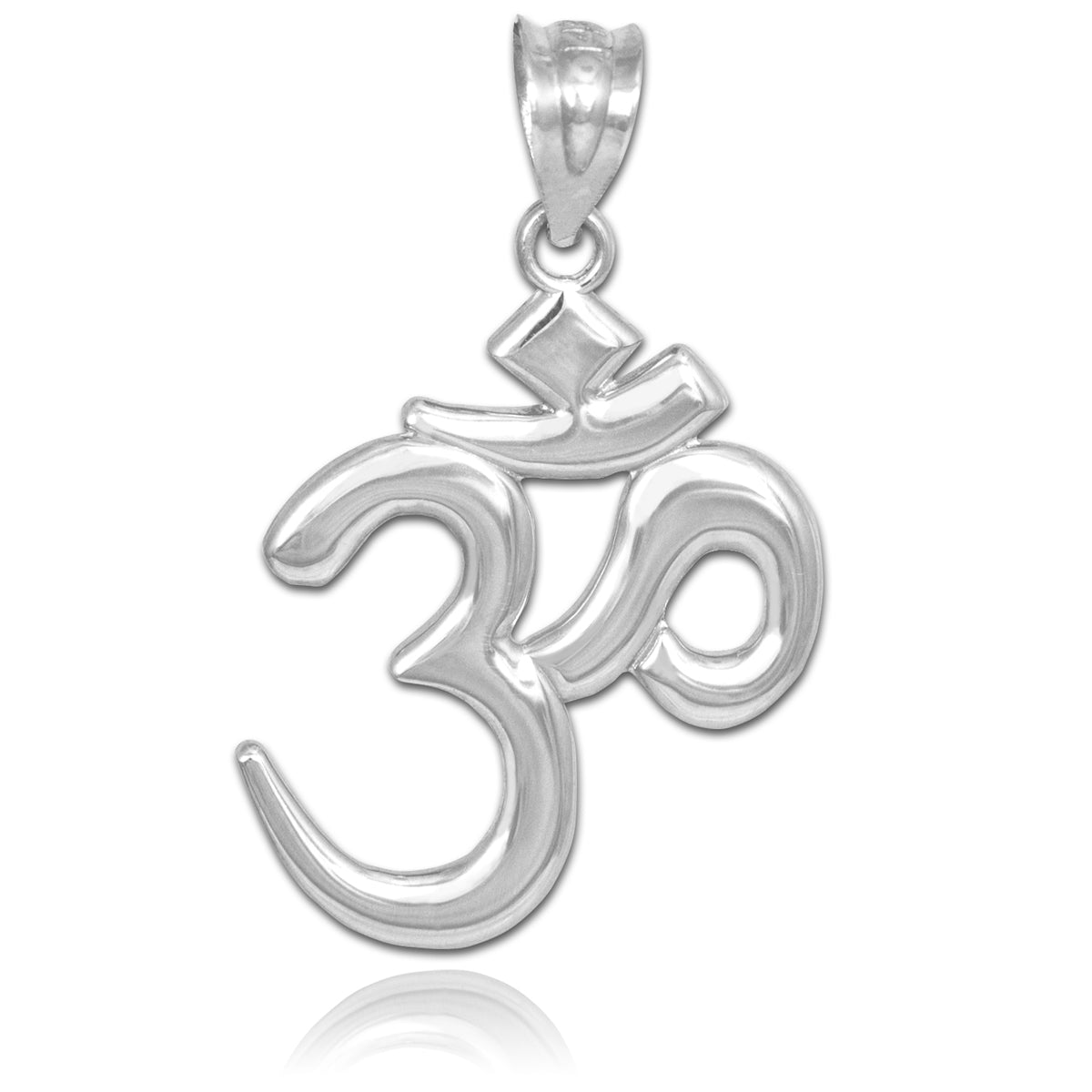 Solid Silver Om/Ohm Pendant Necklace, view 2